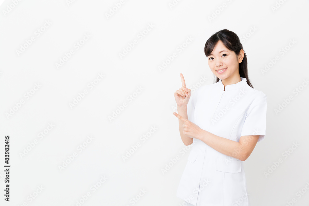 portrait of asian nurse on white background portrait of asian nurse on white background