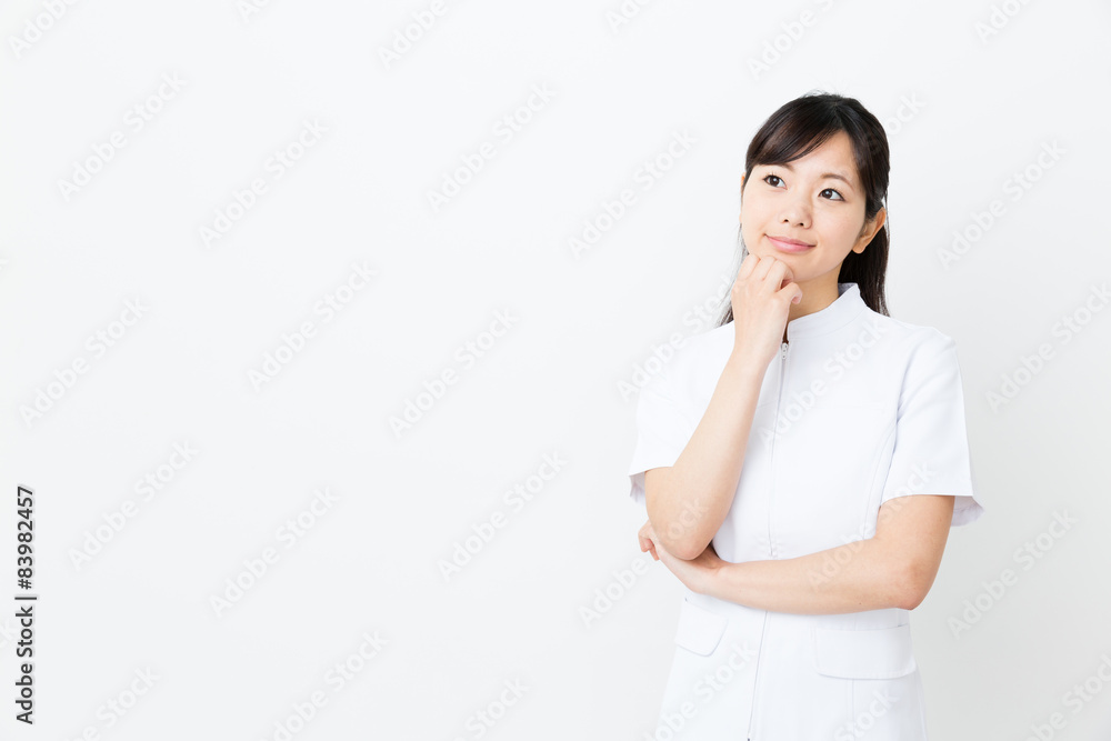 portrait of asian nurse on white background portrait of asian nurse on white background