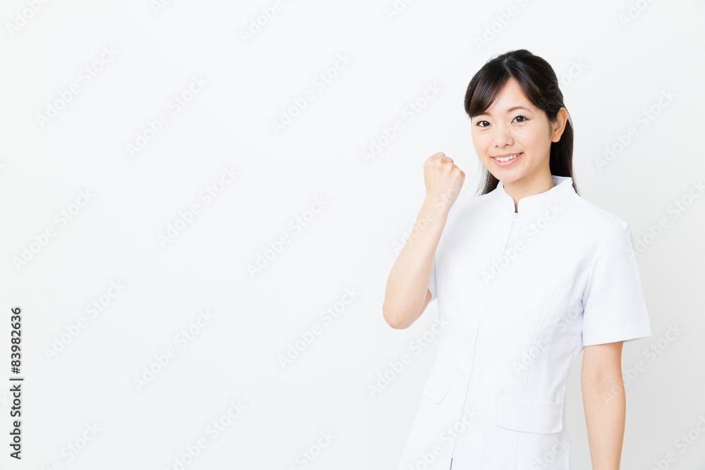 portrait of asian nurse on white background portrait of asian nurse on white background
