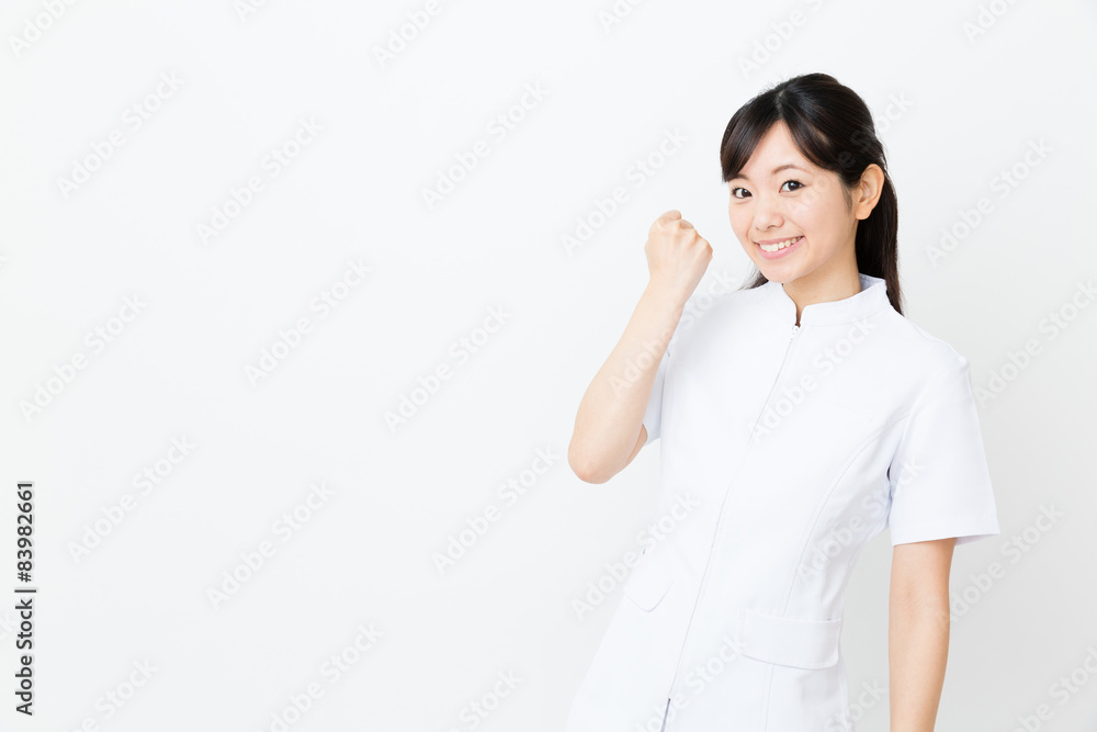 portrait of asian nurse on white background portrait of asian nurse on white background