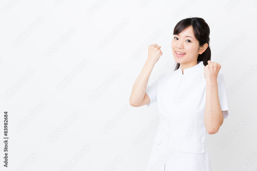 portrait of asian nurse on white background portrait of asian nurse on white background