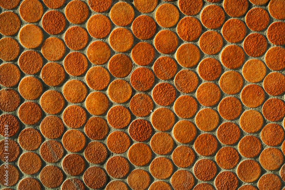 orange round tile pattern background texture