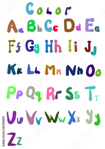 Elegant style font set Vector 10 color