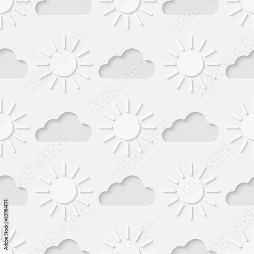 Shining sun and clouds seamless pattern. Eps10