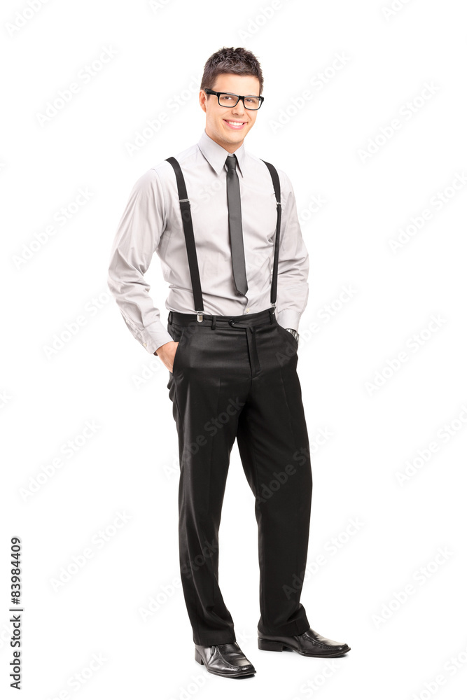 Handsome young man posing in stylish clothing Handsome young man posing in stylish clothing