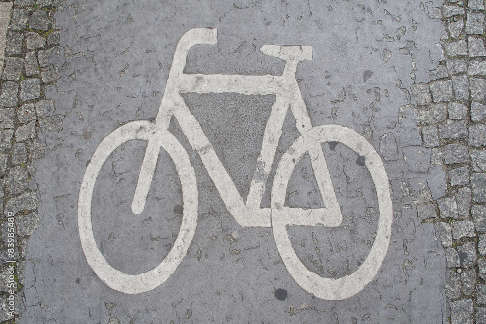 Painted bike in the street Painted bike in the street