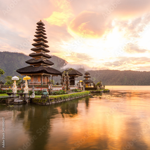 Pura Ulun Danu Bratan, Famous Hindu temple and tourist attraction in Bali, Indonesia