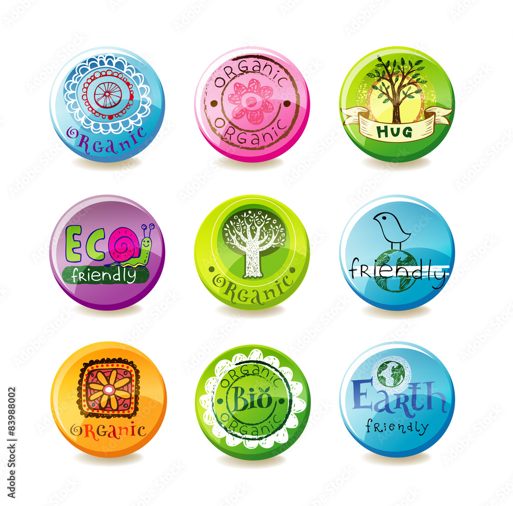 Obraz premium Glass eco badges