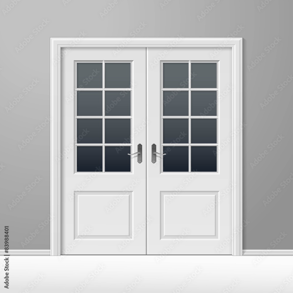 Vector White Closed Door with Frame Vector White Closed Door with Frame