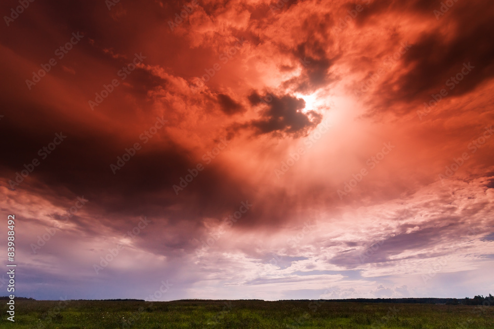 Fototapeta premium Red landscape