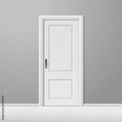 Vector White Closed Door with Frame