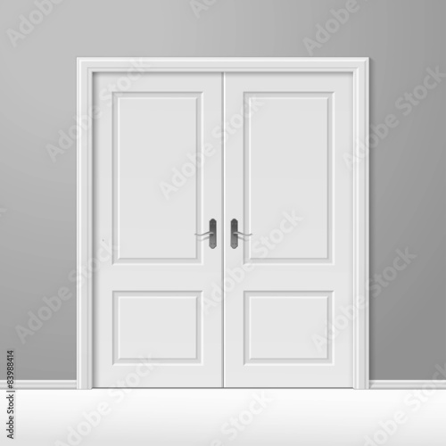 Vector White Closed Door with Frame