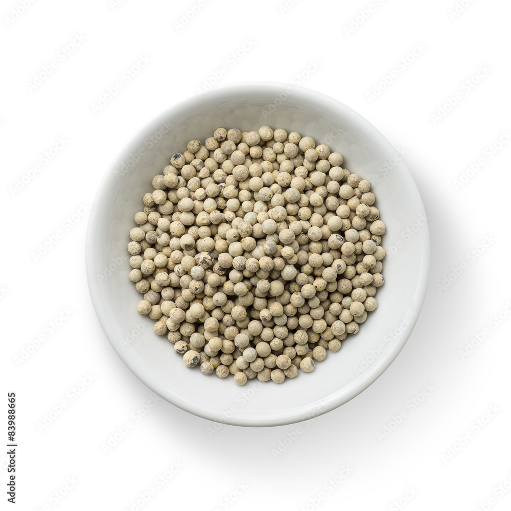White Peppercorn isolated on white background White Peppercorn isolated on white background