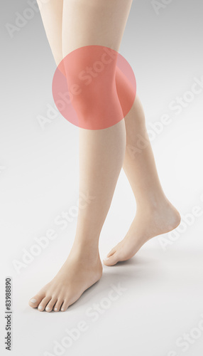 Gambe donna con dolore ginocchio