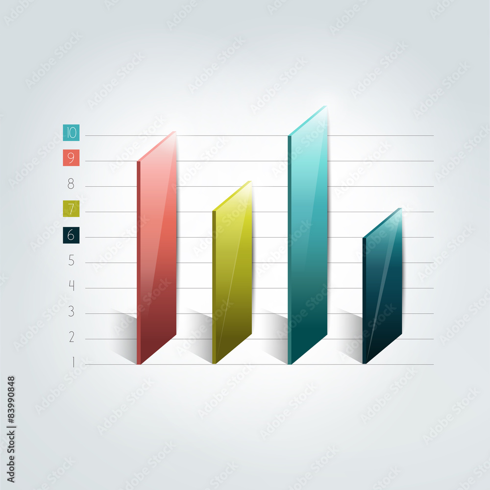 3D chart, graph, bar. Infographic element. 3D chart, graph, bar. Infographic element.