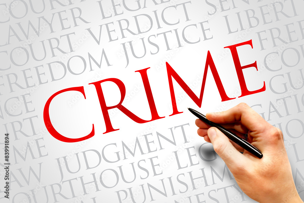 Crime word cloud concept Crime word cloud concept