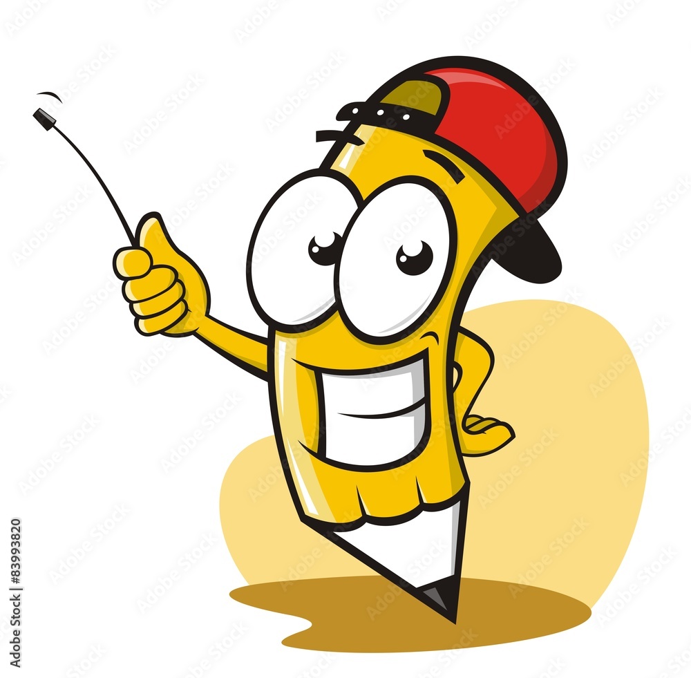 Funny pencil pointing tips Stock Vector | Adobe Stock
