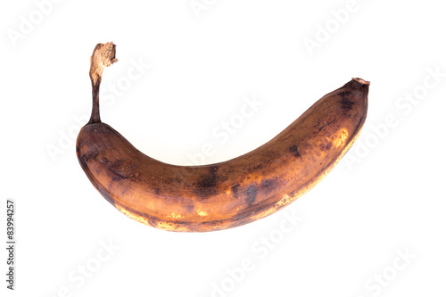 Rotten banana Isolated on white background