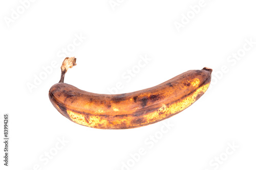 Rotten banana Isolated on white background