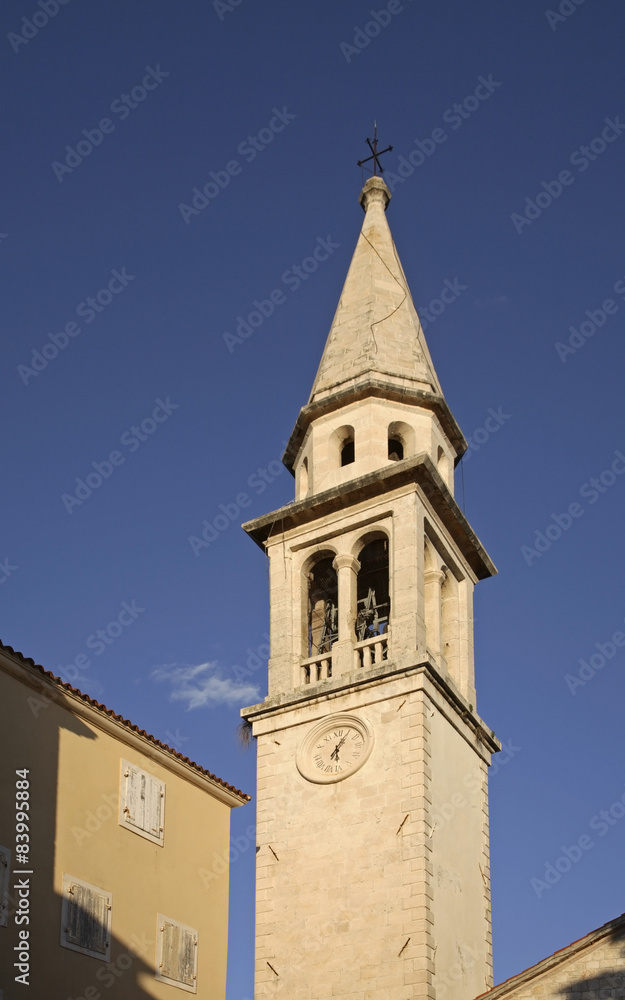 Church of St. John in Budva. Montenegro