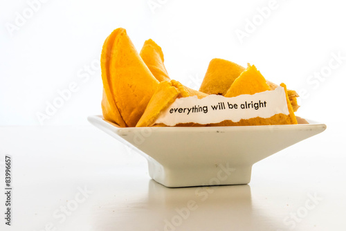 Fototapeta open fortune cookie - EVERYTHING WILL BE ALRIGHT