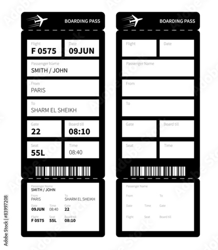 Black boarding card