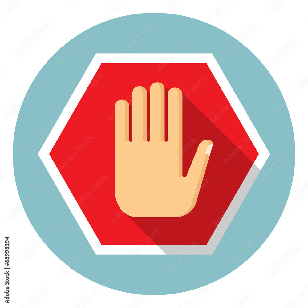Obraz premium No entry hand icon