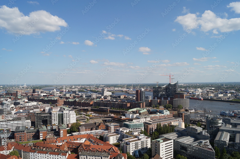 Blick über Hamburg, vom Hamburger Michel