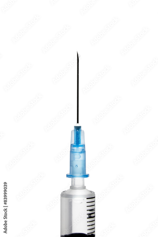 Syringe with needle, isolated on white background Syringe with needle, isolated on white background