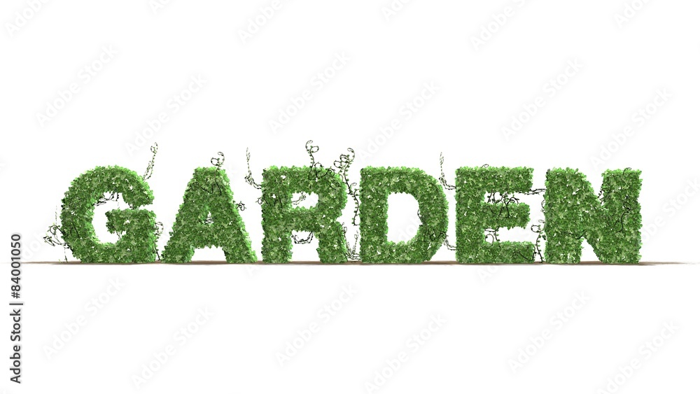 Garden - logo from green ivy leaves - separated on white BG Garden - logo from green ivy leaves - separated on white BG
