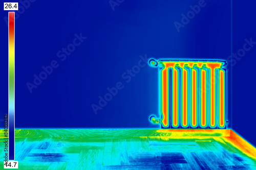 Foto Thermal Image of Radiator