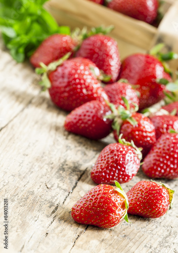 Fresh strawberries  selective focus