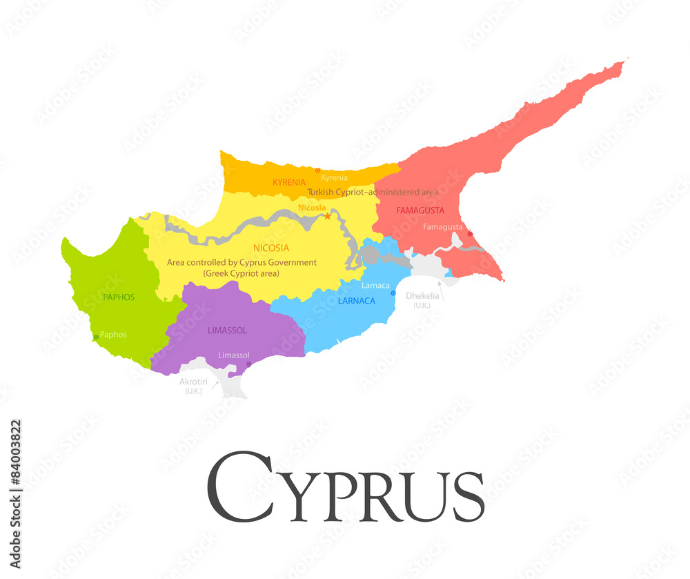 Fotografie Cyprus regional map