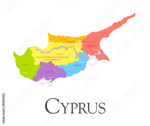 Fotografie, Obraz Cyprus regional map