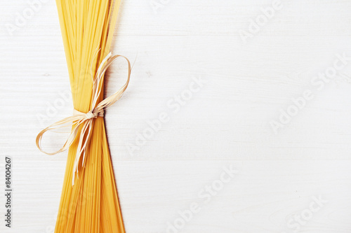 food background - pasta on wood table