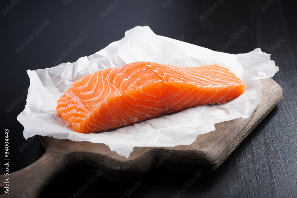 Delicious salmon fillet, rich in omega 3 oil Delicious salmon fillet, rich in omega 3 oil