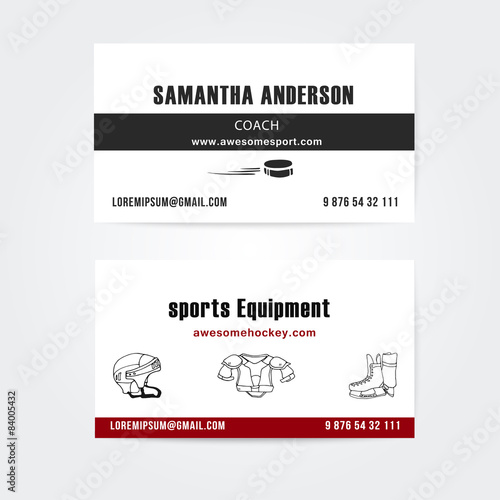 Business cards vector design for trainers and sport equipment