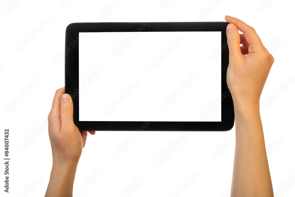 Hands using tablet pc Hands using tablet pc