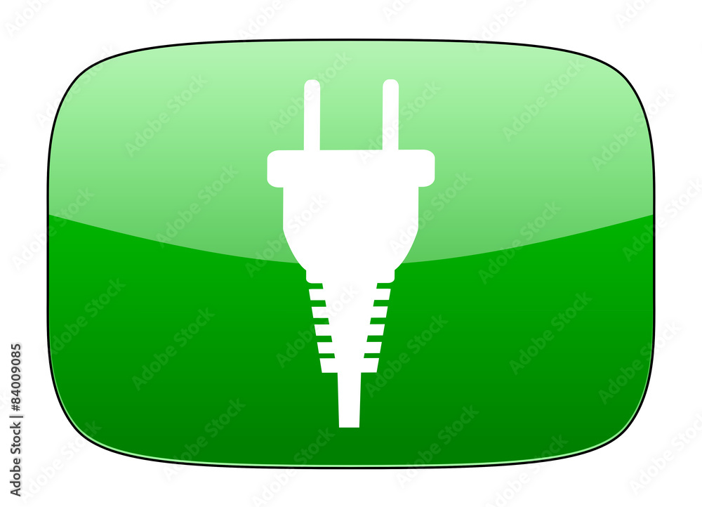 plug green icon electric plug sign plug green icon electric plug sign