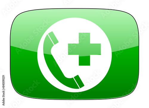 emergency call green icon