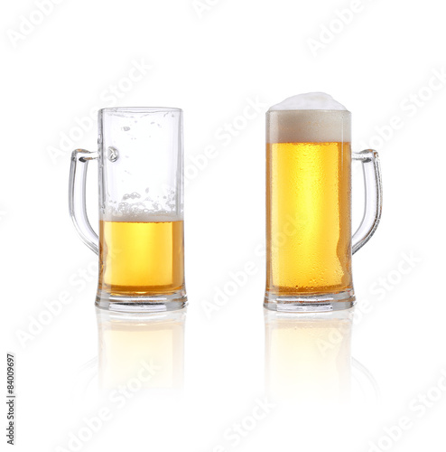 Beer glass half full or half empty photo