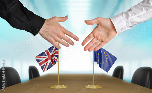 United Kingdom and European Union diplomats agreeing on a deal photo