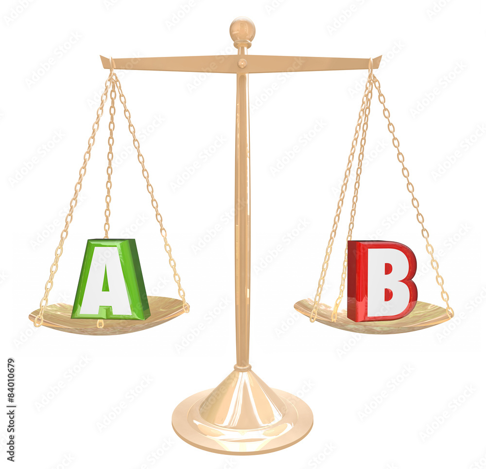 A B Testing Gold Scale Balance Comparing Choices Options Researc A B Testing Gold Scale Balance Comparing Choices Options Researc