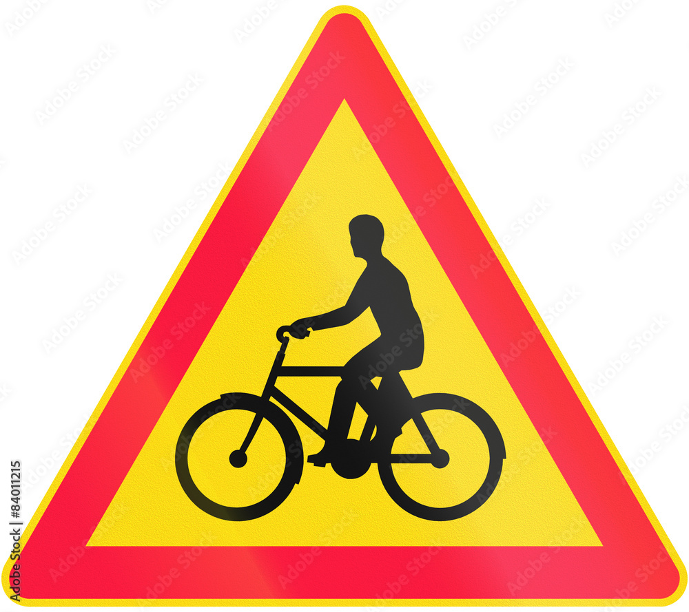 Road sign 153 in Finland - Cyclists Road sign 153 in Finland - Cyclists