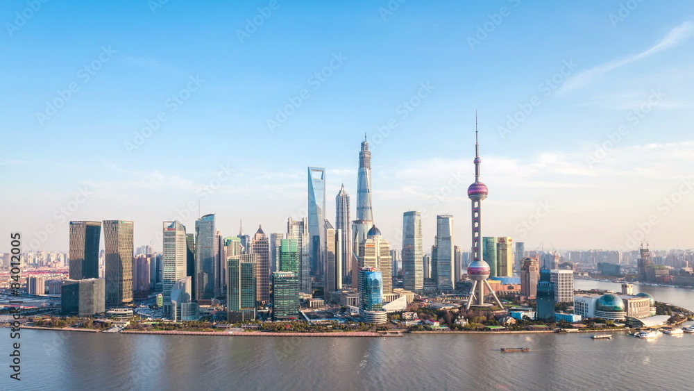 shanghai skyline in a beautiful dusk ,time lapse shanghai skyline in a beautiful dusk ,time lapse