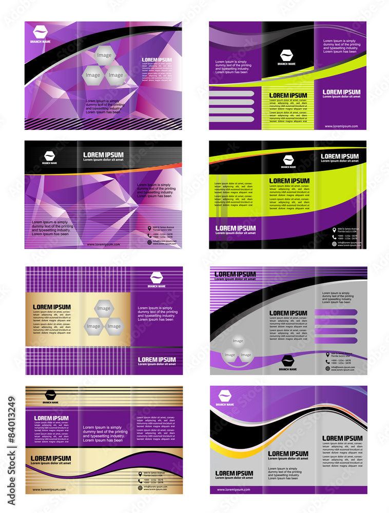 Professional three fold business template, corporate brochure 
