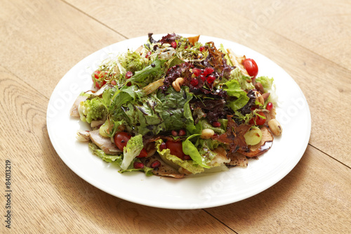 one dish of salad on wood table
