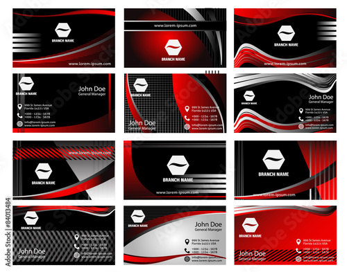 Professional and designer business card set or visiting 