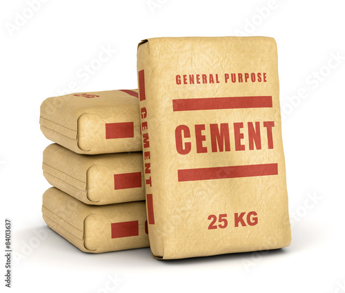Cement bags pile