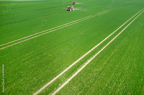 Aerial view of the tractor